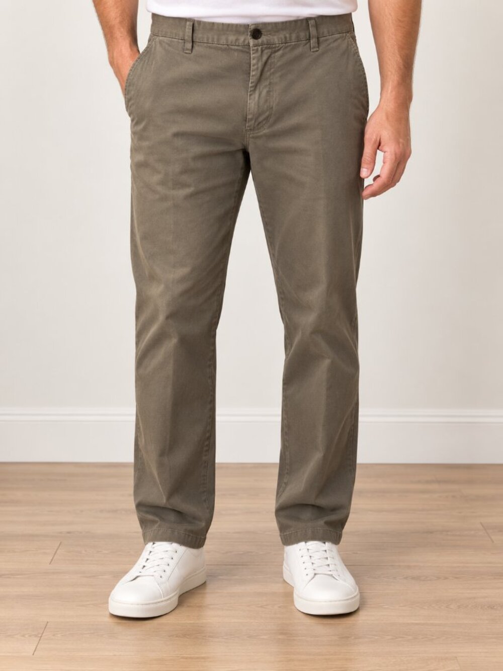Dockers Classic Fit Men's Olive Gray Flat Front Chino Pants 40x36